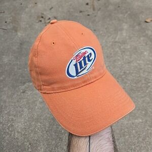 VTG Miller Lite Hat Mens Burnt Orange Embroidered Logo Acme Apparel Baseball Cap